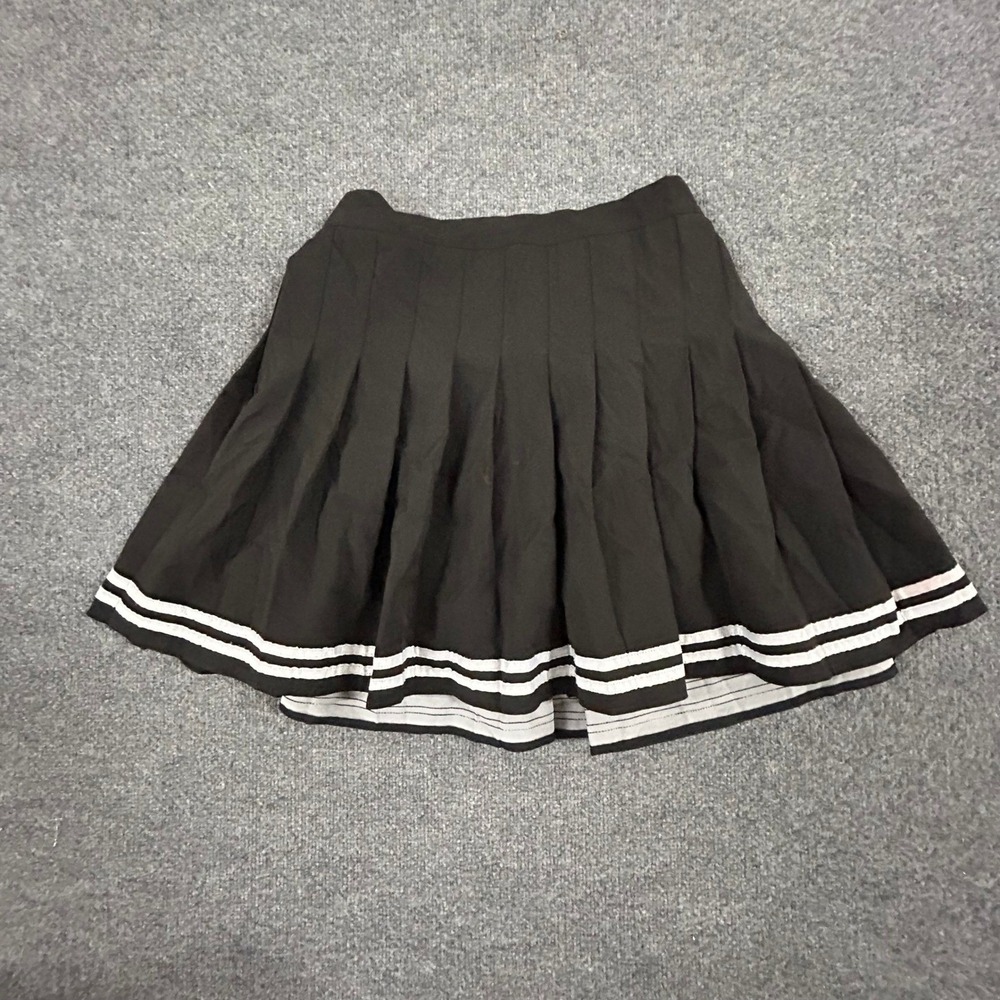 Unbranded Skirt Womens Size 20/22 Black Pleated White Stripe Cheer Mini Casual